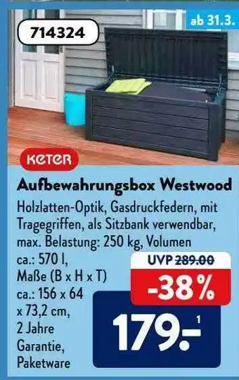 Aldi Süd Keter Aufbewahrungsbox Westwood Angebot