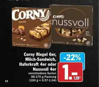 dodenhof Corny Riegel 6er, Milch-sandwich, Haferkraft 4er Oder Nussvoll 4er Angebot