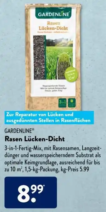Aldi Süd Gardenline Rasen Lücken Dicht 1,5kg Packung Angebot