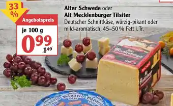 Globus Alter Schwede oder Alt Mecklenburger Tilsiter 100g Angebot