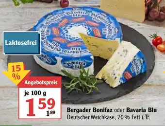 Globus Bergader Bonifaz oder Bavaria blu 100g Angebot