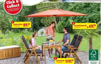 ROLLER Ampelschirm, Gartenklappstuhl, Gartentisch Angebot