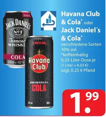 Famila Nord Ost Havana club & cola oder jack daniel's & cola Angebot