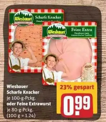 REWE Wiesbauer Scharfe Knacker Oder Feine Extrawurst Angebot