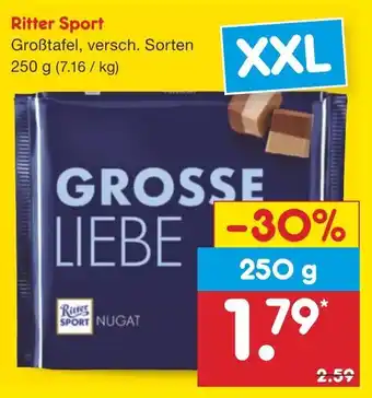 Netto Marken-Discount Ritter Sport Großtafel 250g Angebot