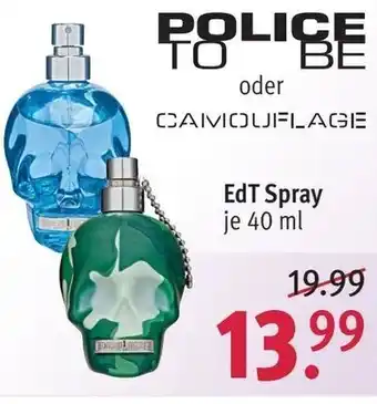 Rossmann Police To Be oder Camouflage EdT Spray Angebot