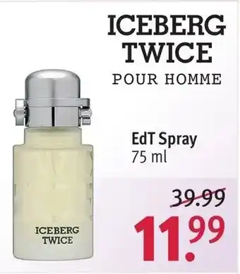 Rossmann Iceberg Twice Pour Homme EdT Spray Angebot
