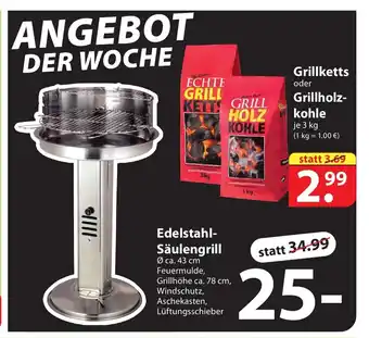 Famila Nord Ost Edelstahl-Saulengrill 43 cm Angebot