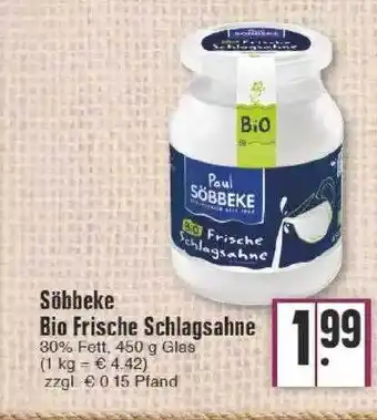 Edeka Söbbeke Bio Frische Schlagsahne Angebot