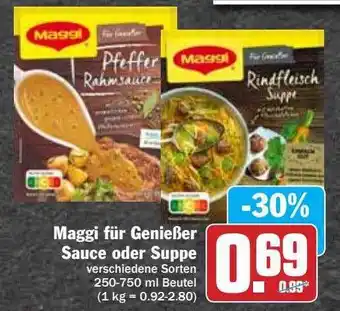 Hit Maggi Für Genießer Sauce Oder Suppe Verschiedene Sorten Beutel Angebot