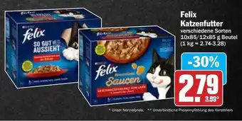 Hit Felix Katzenfutter Verschiedene Sorten Beutel Angebot