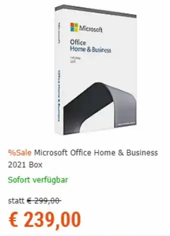 Cyberport Microsoft Office Home & Business 2021 Box Angebot