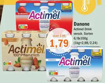 Aktiv Irma Danone Actimel Drink Versch. Sorten 6 / 8 x 100 g Angebot