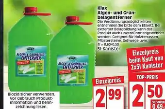 Edeka Klax Algen- Und Grünbelagentferner Angebot
