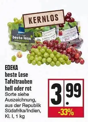 Kupsch Edeka Beste Lese Tafeltrauben Hell Oder Rot Angebot