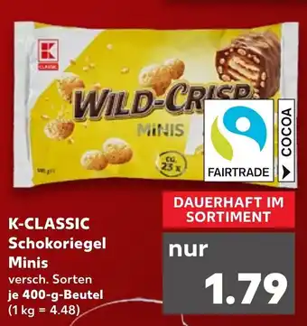 Kaufland K Classic Schokoriegel 400 g Beutel Angebot
