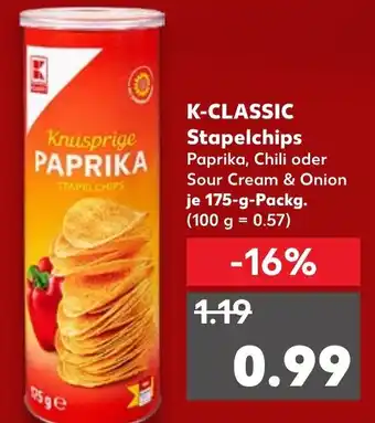 Kaufland K Classic Stapelchips 175 g Angebot