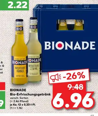 Kaufland Bionade Bio-Erfrischungsgetrank 12 x 0,33 l Angebot