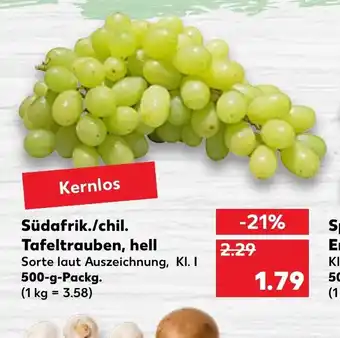 Kaufland Sudafrik. Tafeltrauben, hell 500 g Angebot