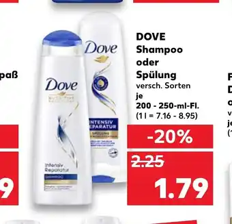 Kaufland Dove Shampoo oder Spulung 200 - 250 ml Angebot