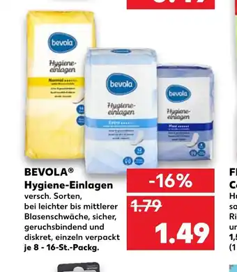 Kaufland Bevola Hygiene-Einlagen 8-6 st. Angebot