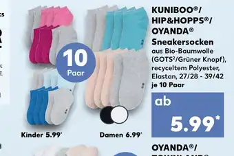 Kaufland Kuniboo/ Hip & Hopps / Oyanda Sneakersocken 10 paar Angebot