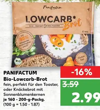 Kaufland Panifactum Bio Lowcarb Brot 160-200 g Angebot