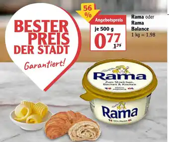 Globus Rama oder Rama Balance 500g Angebot