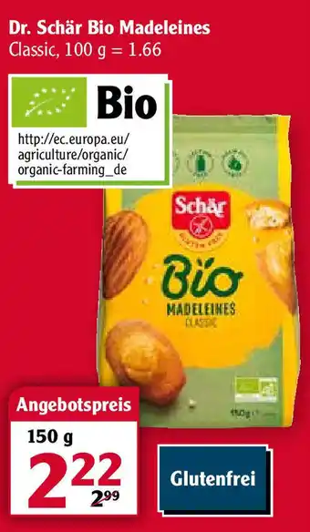 Globus Dr. Schär Bio Madeleines 150g Angebot