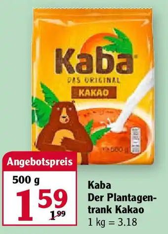 Globus Kaba Der Plantagentrank Kakao 500g Angebot