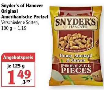 Globus Snyder's Of Hanover Original Amerikanische Pretzel 125g Angebot