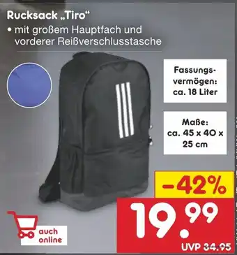 Netto Marken-Discount Adidas Rucksack Tiro Angebot