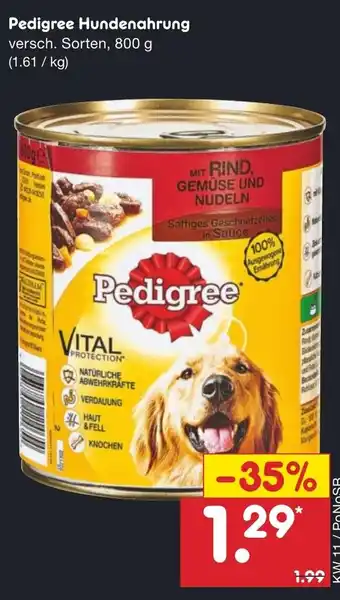 Netto Marken-Discount Pedigree Hundenahrung 800g Angebot