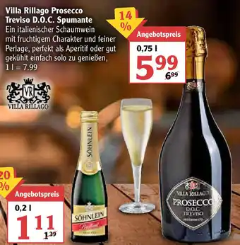 Globus Villa Rillago Prosecco Treviso D.O.C. Spumante 0,75L Angebot