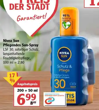 Globus Nivea Sun Pflegendes Sun Spray Angebot