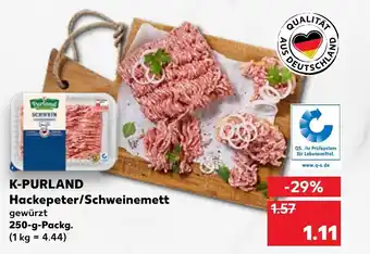 Kaufland K Purland Hackepeter/Schweinemett 250 g Angebot