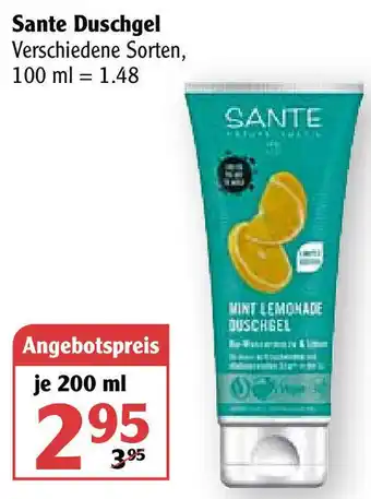 Globus Sante Duschgel 200ml Angebot