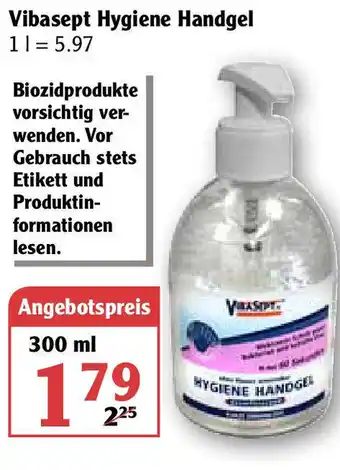 Globus Vibasept Hygiene Handgel 300ml Angebot