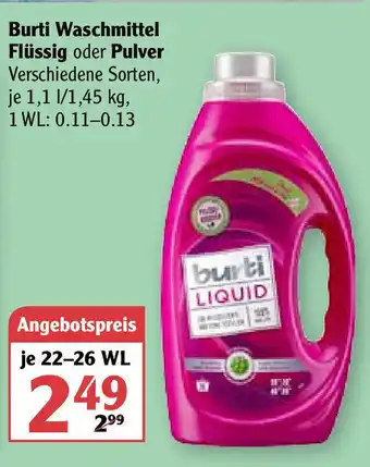 Globus Burti Waschmittel Flüssig oder Pulver Angebot