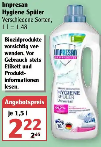 Globus Impresan Hygiene Spüler Angebot