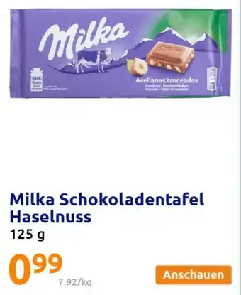 Action Milka Schokoladentafel Haselnuss 125g Angebot