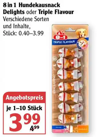 Globus 8in1 Hundekausnack Delights oder Triple Flavour Angebot