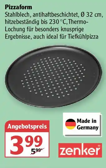 Globus Zenker Pizzaform Angebot