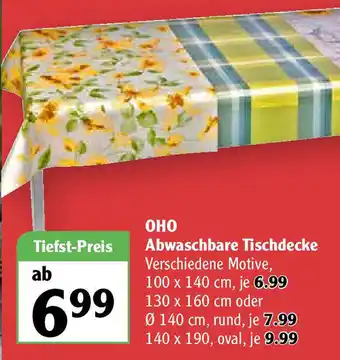 Globus Oho Abwaschbare Tischdecke Angebot