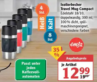 Globus Emsa Isolierbecher Travel Mug Compact Angebot