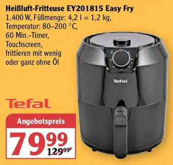 Globus Tefal Heißluft Fritteuse EY201815 Easy Fry Angebot