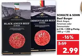 Kaufland Schulte & Sohn Beef Burger 250 g Angebot