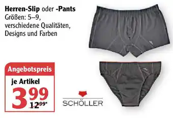 Globus Schöller Herren Slip oder Pants Angebot