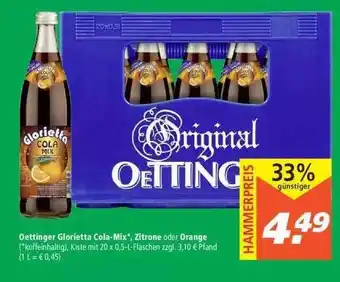 Marktkauf Oettinger Glorietta Cola-mix, Zitrone Oder Orange Angebot