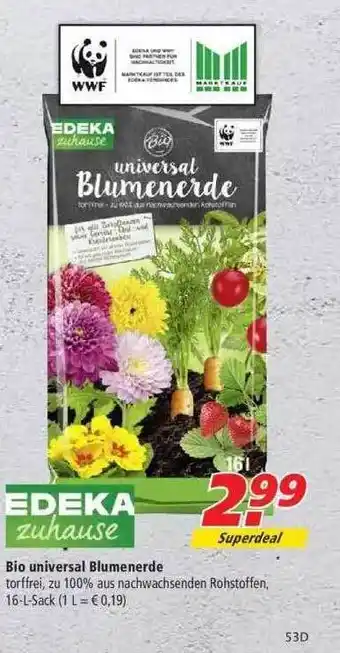 Marktkauf Edeka Zuhause Bio Universal Blumenerde Angebot